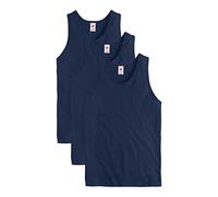 Hanes Essentials Lot de 3 débardeurs en Coton de Poids Moyen pour Homme, Chemises sans Manche, Bleu Marine athlétique, Taille XL