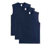 Hanes Essentials Midweight Muscle Lot de 3 t-Shirts en Coton, Bleu Marine, Hommes