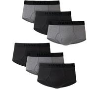 Hanes FreshIQ Lot de 6 slips en coton sans étiquette pour homme, Noir/gris, Medium