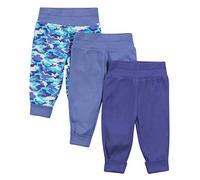 Hanes Lot de 3 pantalons de survêtement Flexy en tricot doux à enfiler, extensibles pour bébés et tout-petits, Violet, 0-6 mois