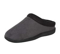 Hanes Homme Memory Foam Indoor Outdoor Microsuede Clog Slipper Shoe with Fresh IQ Chausson, Gris, Medium