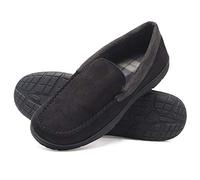 Hanes Homme Textured Moccasin Chausson, Noir, Small