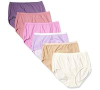 Hanes Just My Size Waist Cotton Underwear, High-Rise Brief, 6-Pack (Colors May Vary) Slips, Coloris Assortis, 4XL (Lot de 6) Femme