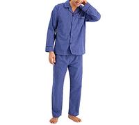 Hanes Long Sleeve Plain Weave Pajama Set Ensemble de Pijama, Bleu/Carreaux, 4XL (Lot de 2) Homme