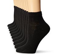 Hanes Lot de 10 socquettes pour femme - noir -