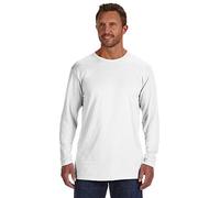 Hanes Lot de 2 t-shirts de qualité à manches longues pour homme - Blanc - X-Large