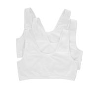 Hanes Soutien-gorge Bralette Coton Scoopneck – Faible maintien – Opaque – Lot de 3, Blanc XS Femme