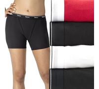 Hanes Lot de 4 Boxers mi-Cuisse pour Femme, sous-vêtements en Coton Extensible, Mélange de Couleurs de Base, Medium