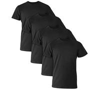 Hanes Lot de 4 Maillots de Corps Extensibles à col Rond pour Homme, Noir, Taille L