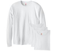 Hanes Lot de 4 t-Shirts ComfortSoft L/S à Manches Longues pour Homme, Blanc, S