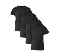 Hanes Lot de 4 t-Shirts Confortables à col Rond en Coton Extensible pour Homme, Noir - Lot de 4, Taille S