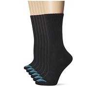 Hanes Ultimate Lot de 6 Paires de Chaussettes légères Vent Crew décontractées, Noir, Shoe Size:6-9.5 UK Femme