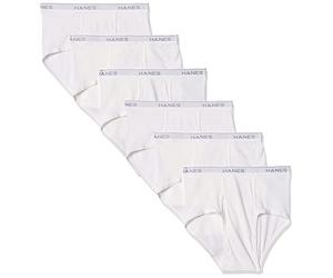 Hanes Lot de 6 slips en coton sans étiquette pour homme