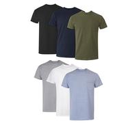 Hanes Lot de 6 t-shirts en coton pour homme - Avec poches - Évacuation de l'humidité et contrôle des odeurs - Assorted - Avec poches - Évacuation de l'humidité - Contrôle des odeurs, Gris chiné, noir,