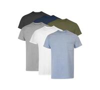 Hanes Lot de 6 t-shirts en coton pour homme, évacuation de l'humidité et contrôle des odeurs, assortiment de 6, Gris chiné, noir, vert randonnée chiné, blanc, bleu marine, bleu chiné, Taille M