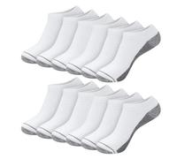 Hanes Max Cushion Lot de 12 paires de chaussettes basses pour homme Blanc 45-47