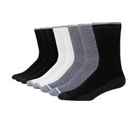 Hanes Max Cushioned Crew Socks, Moisture-Wicking with Odor Control, Multi-Pack Ultimate FreshIQ Paires de Chaussettes Anti-odeurs pour Homme, Blanc/Gris/Noir-Lot de 8, Taille Unique