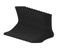Hanes Men's 12 Pack FreshIQ Crew Socks, Black, 10-13/Shoe Size 6-12