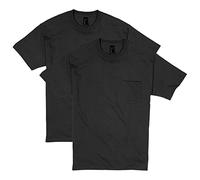 Hanes Men's 2 Pack Short Sleeve Pocket Beefy-T, Black, 3X-Large