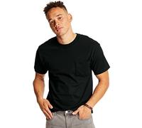Hanes Men's 2 Pack Short Sleeve Pocket Beefy-T, Black, X-Large