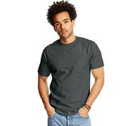 Hanes Men's 2 Pack Short Sleeve Pocket Beefy-t, Charcoal Heather, 3XL