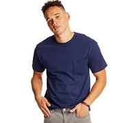 Hanes Men's 2 Pack Short Sleeve Pocket Beefy-T, Navy, 3X-Large