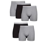 Hanes Men's 5-Pack FreshIQ Boxer with ComfortFlex Waistband Brief, Black/Grey,