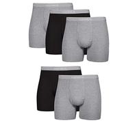 Hanes Men's 5-Pack FreshIQ Boxer with ComfortFlex Waistband Brief, Black/Grey,
