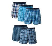 Hanes Men's 5-Pack FreshIQ Tagless, Tartan Boxer with Exposed Waistband,