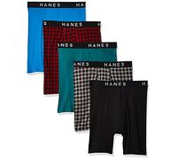 Hanes Men's 5-Pack Ultimate FreshIQ Boxer with ComfortFlex Waistband Brief,Assorted Color,Medium