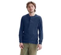Hanes Men's Beefy-T Long-Sleeve Henley M Blue