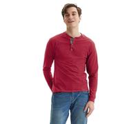 Hanes Men's Beefy-T Long-Sleeve Henley M Red