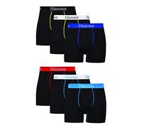 Hanes Tagless Stretch Boxer Brief-6 Pack-Black Boxeur Ajust, Noir, S Homme