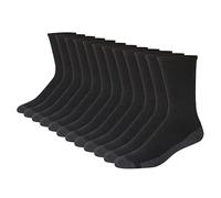 Hanes Men's Comfortblend Max Cushion 6-Pack Crew Socks, Black, Shoe Size: 6-12