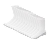 Hanes Men's Crew Socks, 12-Pack White 10-13