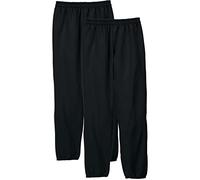 Hanes Men's EcoSmart Fleece Sweatpant, Black, Medium (Pack of 2)