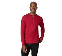 Hanes Men's Long-Sleeve Beefy Henley T-Shirt - Large - Burnt Brick