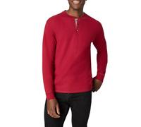 Hanes Men's Long-Sleeve Beefy Henley T-Shirt - Small - Burnt Brick