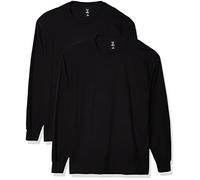 Hanes Men's Long Sleeve Beefy-T Shirt, Black, XX-Large (Pack of 2)