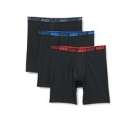 Hanes Men's Moves Performance Boxer Brief, Total Support Pouch, Regular/Trunk/Long Leg, 3-Pack, 8", Black