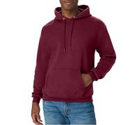 Hanes Men's Pullover EcoSmart Fleece Hooded Sweatshirt, Maroon, Small