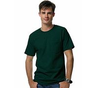 Hanes Men's Short Sleeve Beefy-T with Pocket, Deep Forest, X-Large