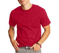 Hanes T-shirt homme Beefy-T avec poche, manches courtes, rouge profond XX-Large
