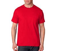 Hanes Men's Short Sleeve Beefy-T with Pocket, Deep Red, XX-Large