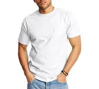 Hanes Men's Short Sleeve Beefy-T with Pocket, White, Medium