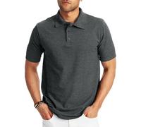 Hanes Men's Short Sleeve X-Temp W/FreshIQ Polo, Charcoal Heather, XX-Large