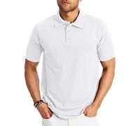 Hanes Men's Short Sleeve X-Temp W/ FreshIQ Polo, White, Small