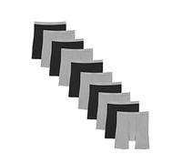 Hanes Mens Tagless Boxer Briefs 10-Pack, L, Black/Grey