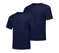 Hanes Men's Tall Short Sleeve Beefy-T, Navy, Large/Tall (Pack of 2)