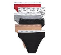 Hanes Originals Lot de 6 sous-vêtements Leg en Coton Stretch pour Hi-Jambes, différentes Couleurs Slip, Basic Color Mix, Femme